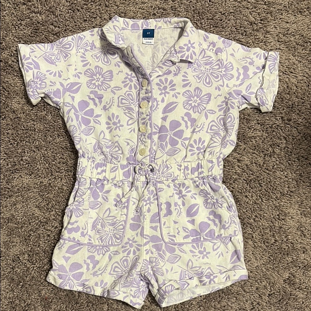Old Navy Purple Jumpsuit with Elastic Waist